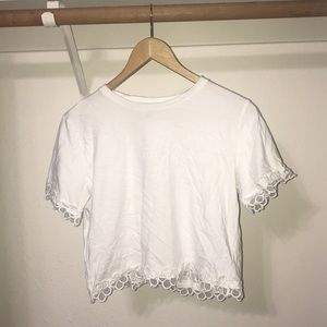 white crop top.
